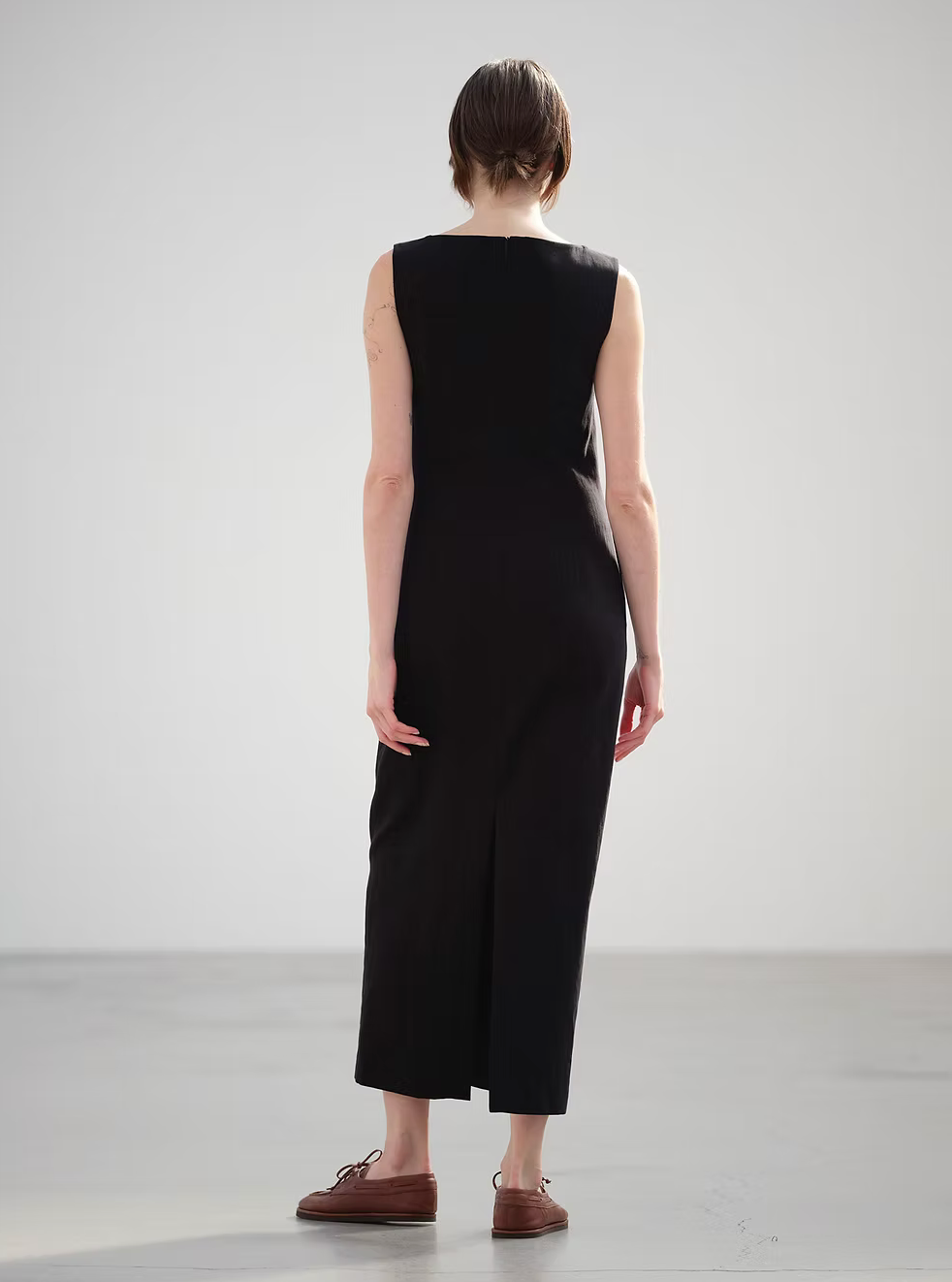 HARD TWIST COTTON LINEN GABARDINE DRESS