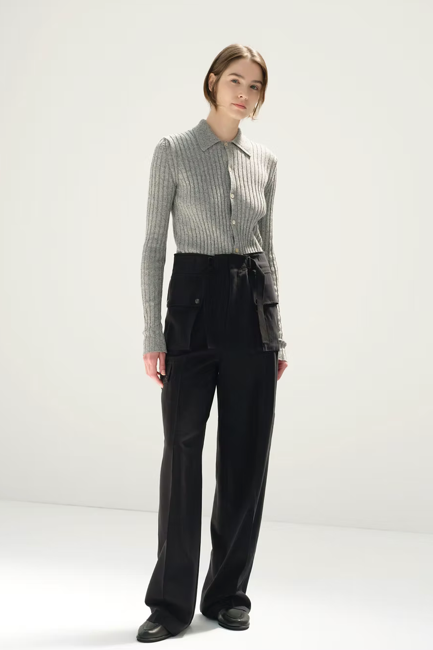 Pantalon Cargo Léger en Coton-Laine