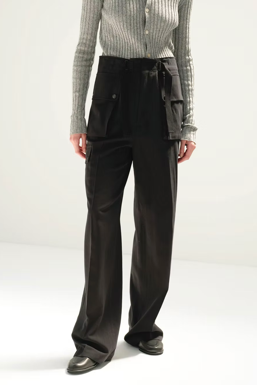 Pantalon Cargo Léger en Coton-Laine