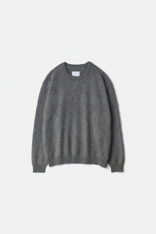 CASHMERE SHAGGY KNIT CREW NECK LS