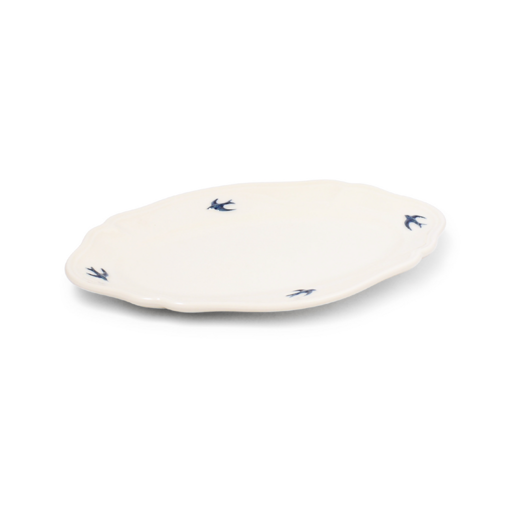 Assiette ovale hirondelle L