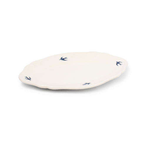 Assiette ovale hirondelle L