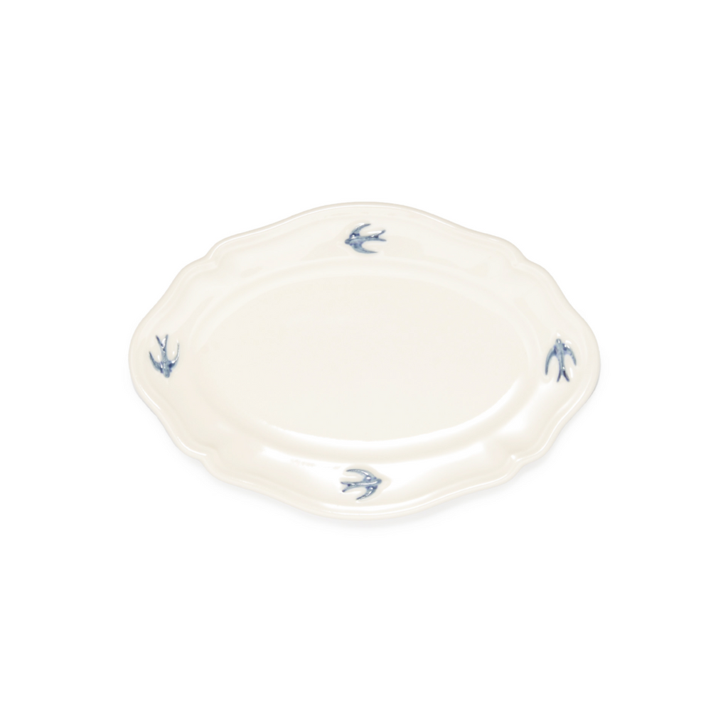 Assiette ovale hirondelle S