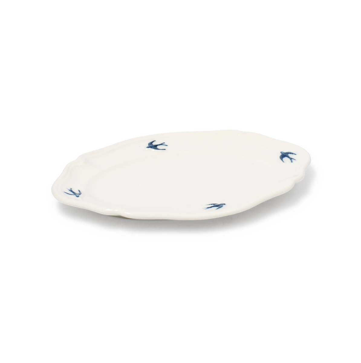 Assiette ovale hirondelle S