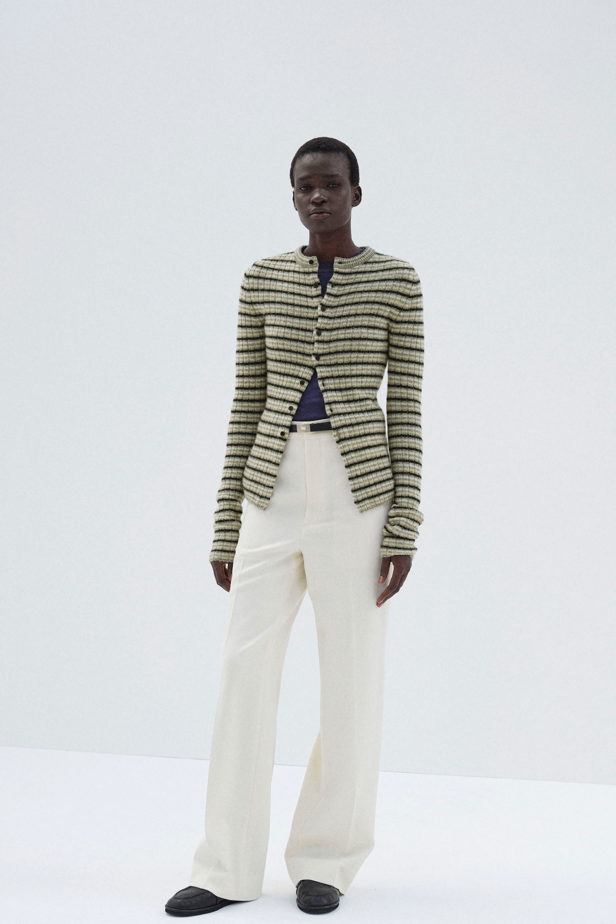 Cardigan en laine shetland et cachemire