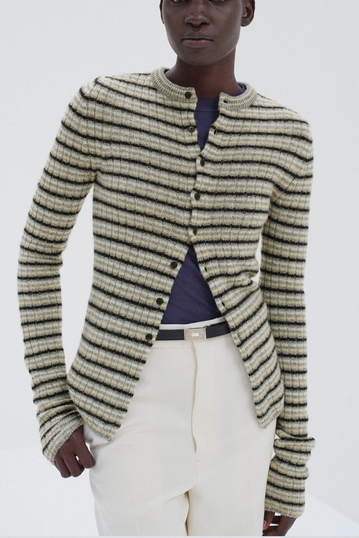 Cardigan en laine shetland et cachemire