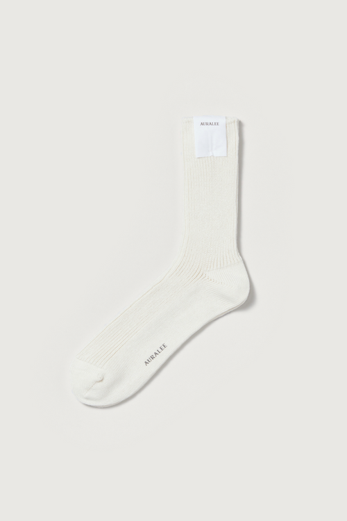 Auralee – Chaussettes en coton et cachemire