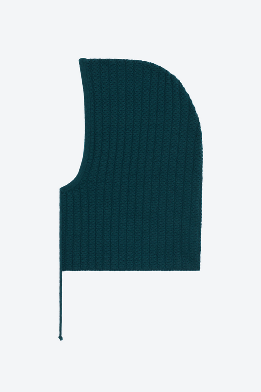 Cagoule maille torsadée vert anglais