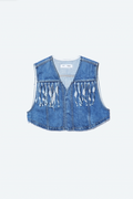 Veste frangé en denim Toga