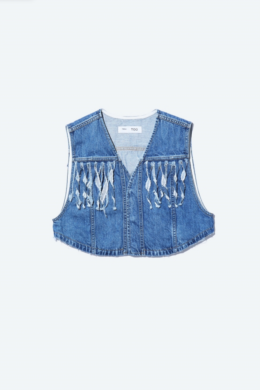 Veste frangé en denim