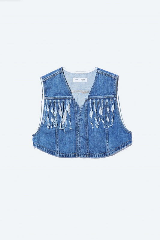 Veste frangé en denim