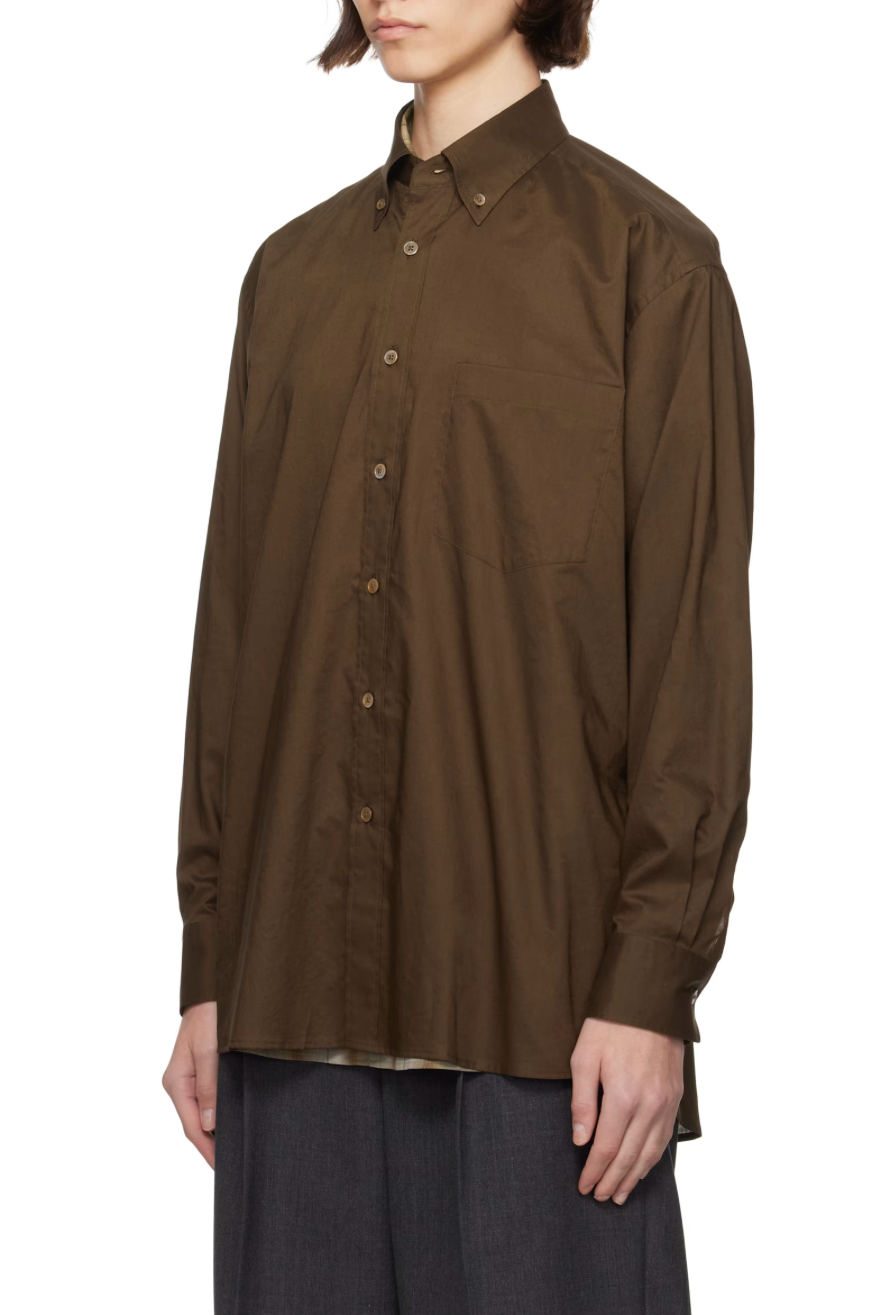 Chemise washed finx typewriter Dark brown