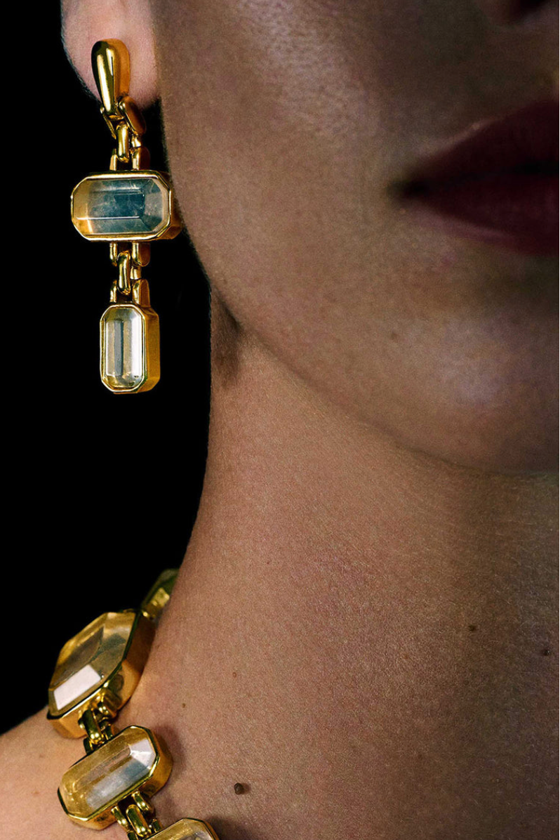 BO stones pendantes yellow gold