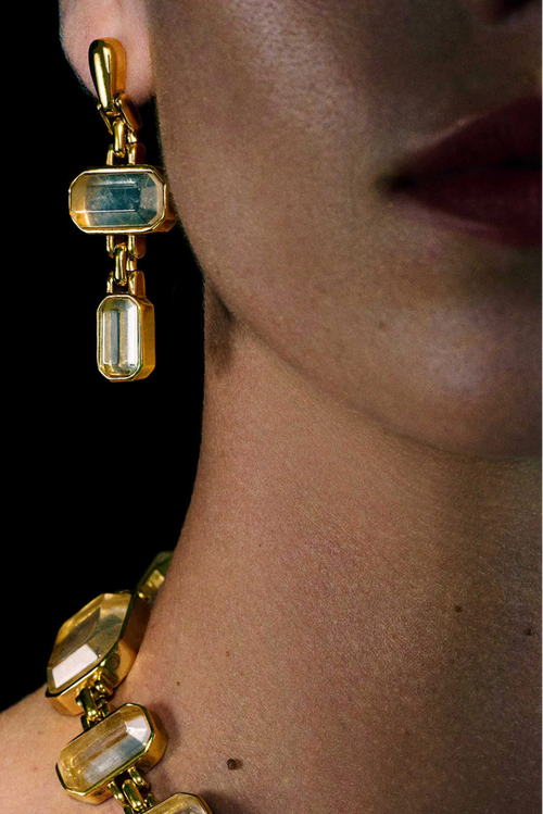 BO stones pendantes yellow gold