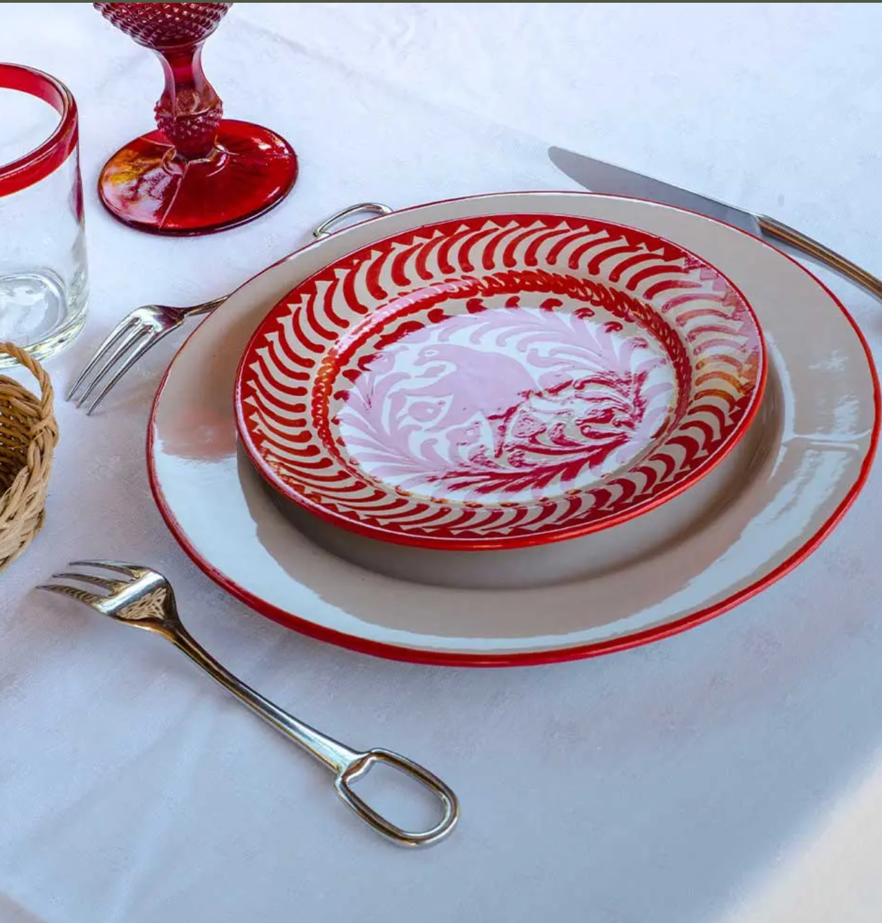 Assiette à dessert oiseau rouge Casa Lopez