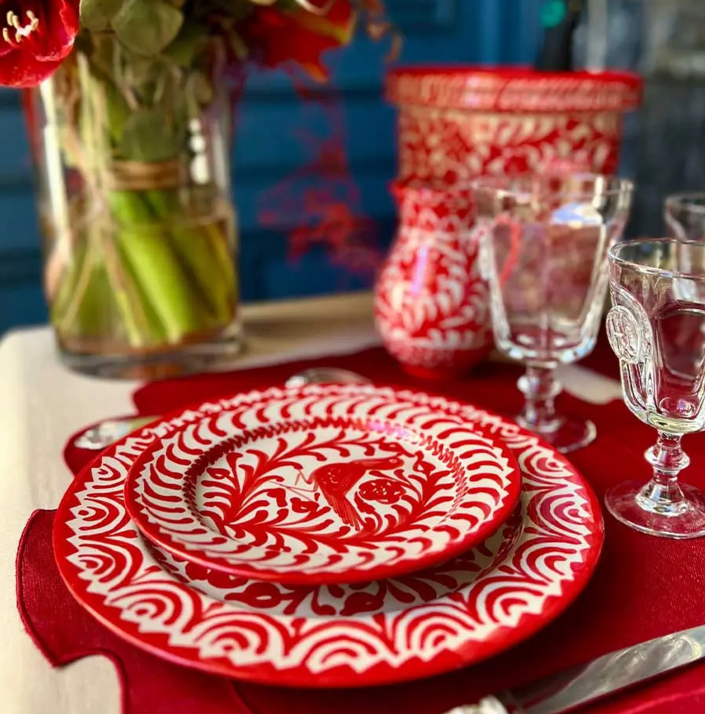 Assiette à dessert oiseau rouge Casa Lopez