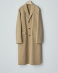 STRUCTURED WOOL GABARDINE HAND SEWN COAT AURALEE