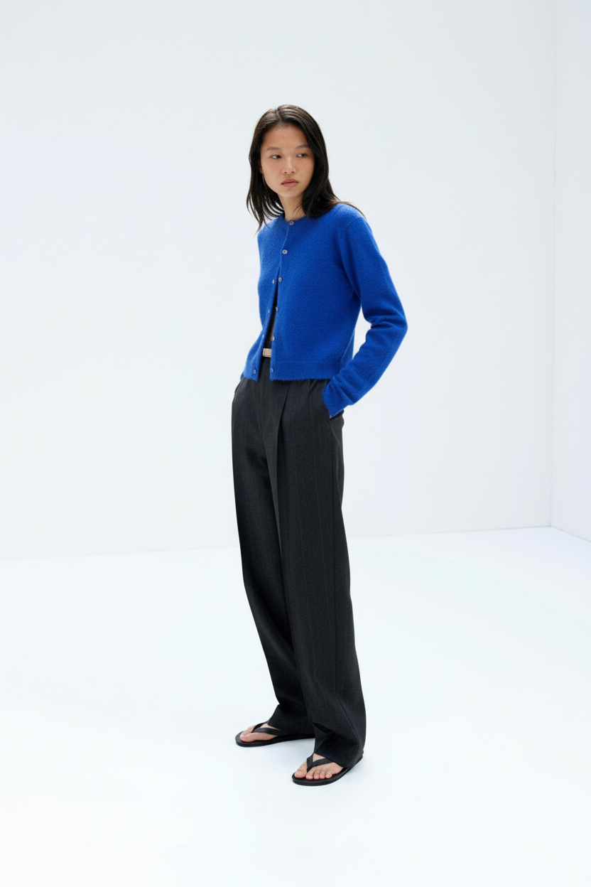 Cardigan maille coton-cachemire brossé