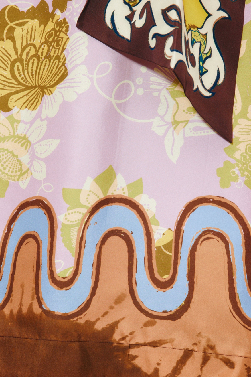 Robe longue asymétrique en soie Alemais