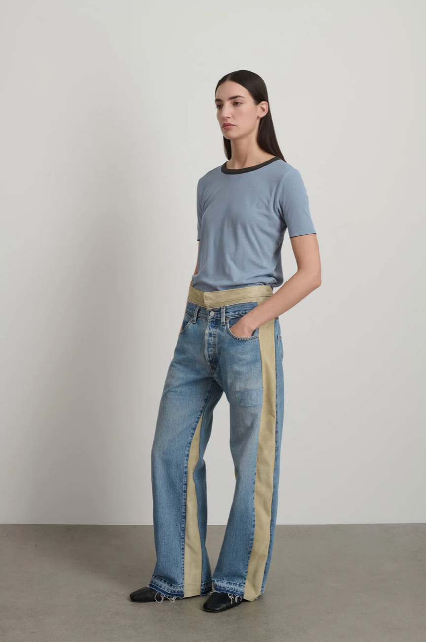 Double Waistband Rework Vintage Indigo/Suede Bsides