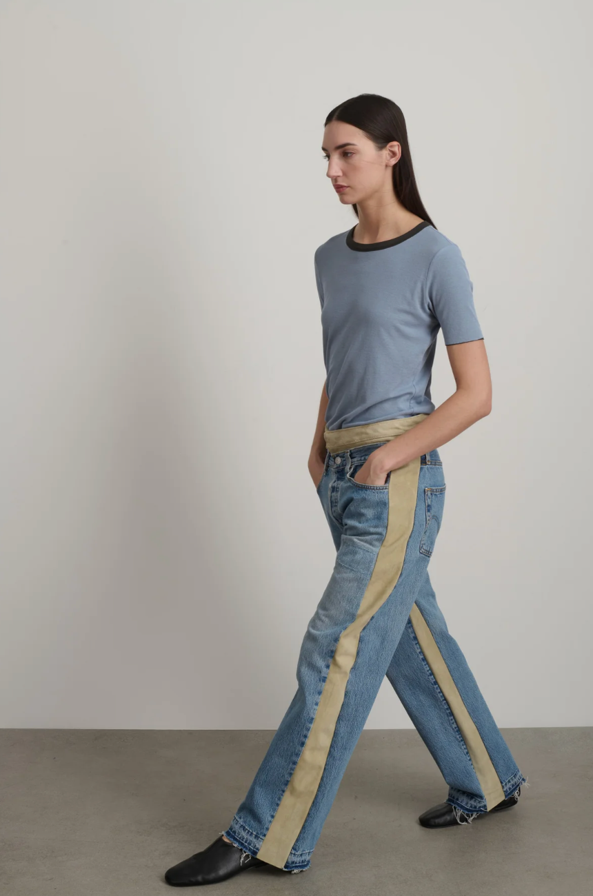 Double Waistband Rework Vintage Indigo/Suede Bsides