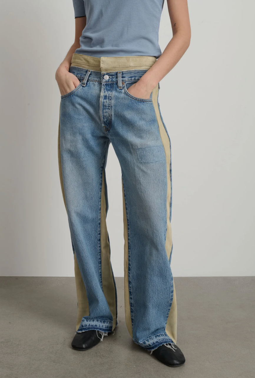 Double Waistband Rework Vintage Indigo/Suede Bsides