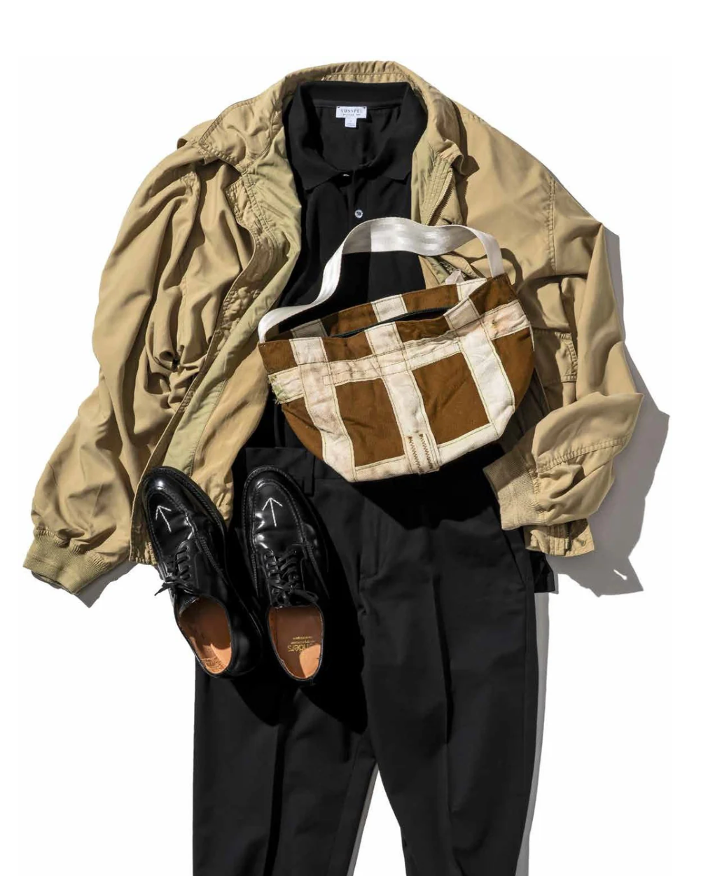 VINTAGE BROWN BRAKE PARACHUTE SMALL SHOULDER BAG Puebco