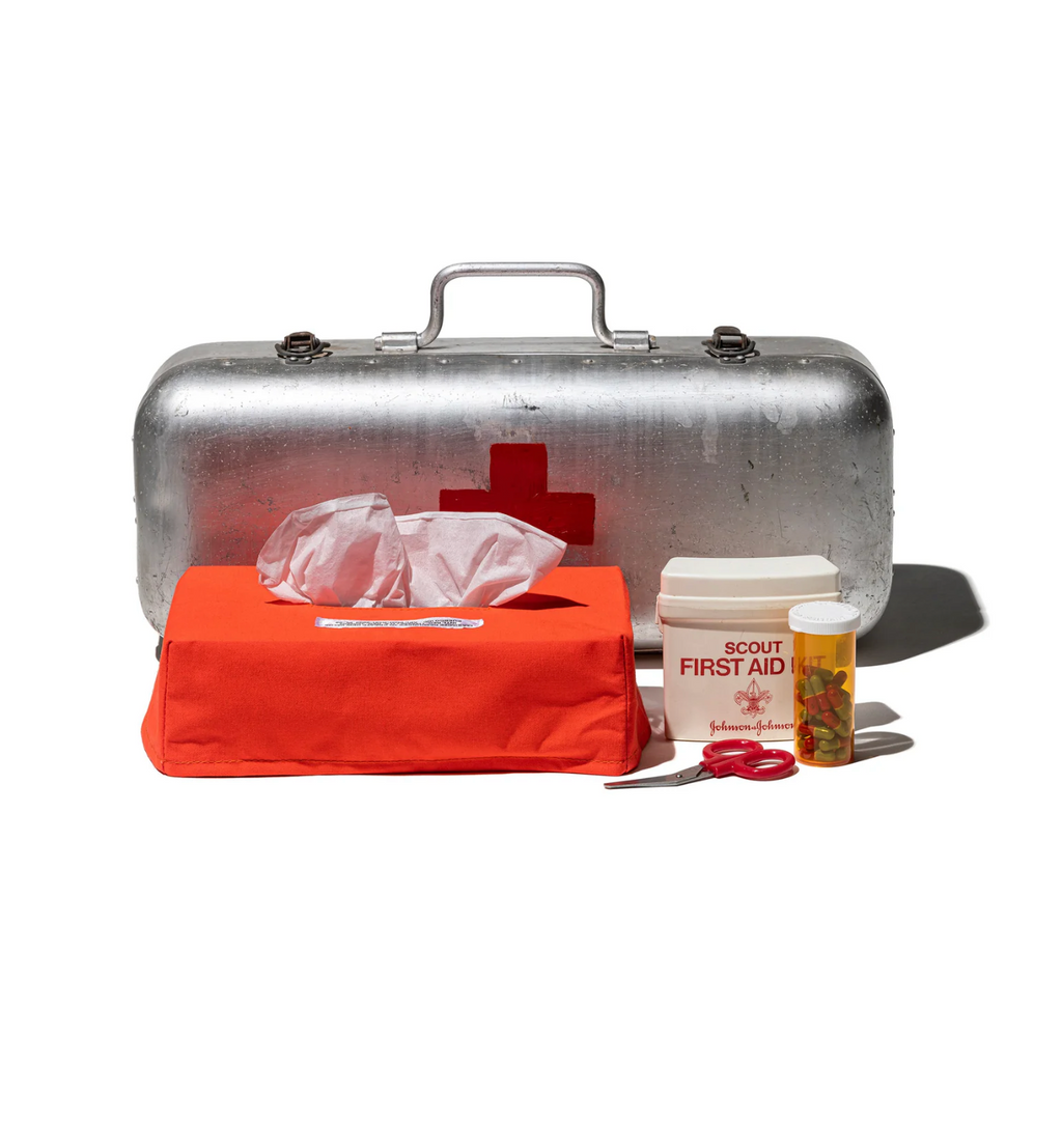 EMERGENCY TISSUE BOX COVER / Neon Orange Puebco