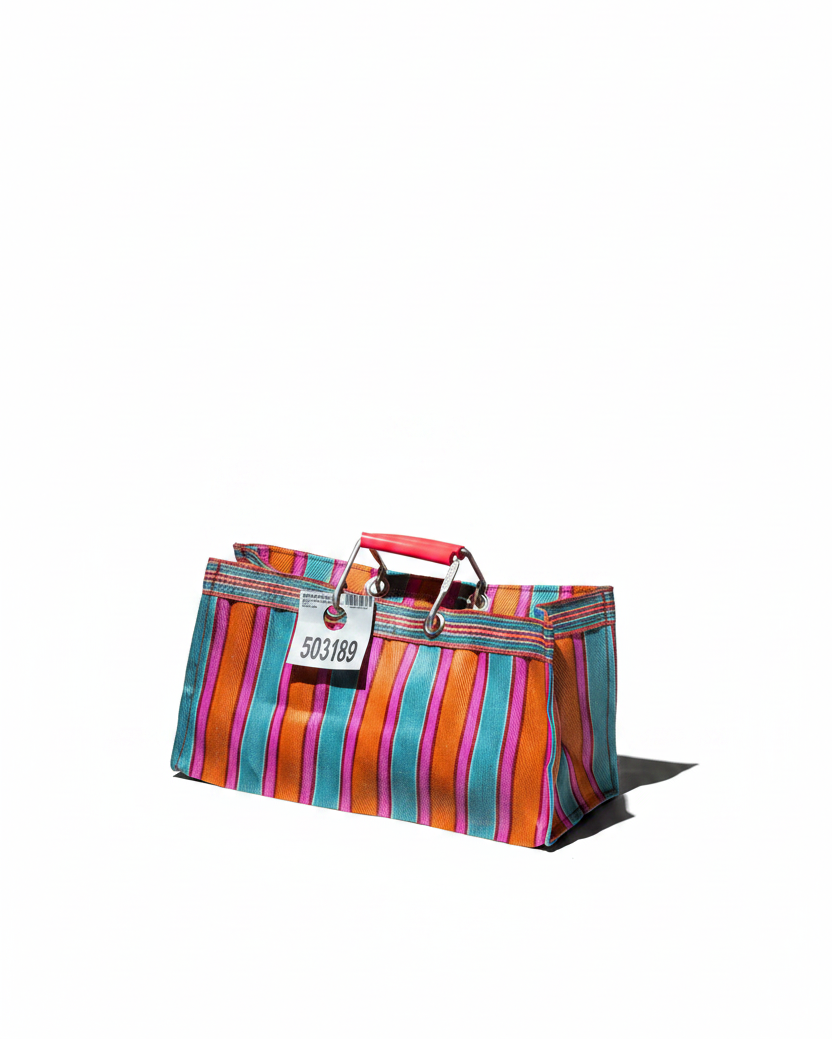 RECYCLED PLASTIC STRIPE BAG / Wide Puebco