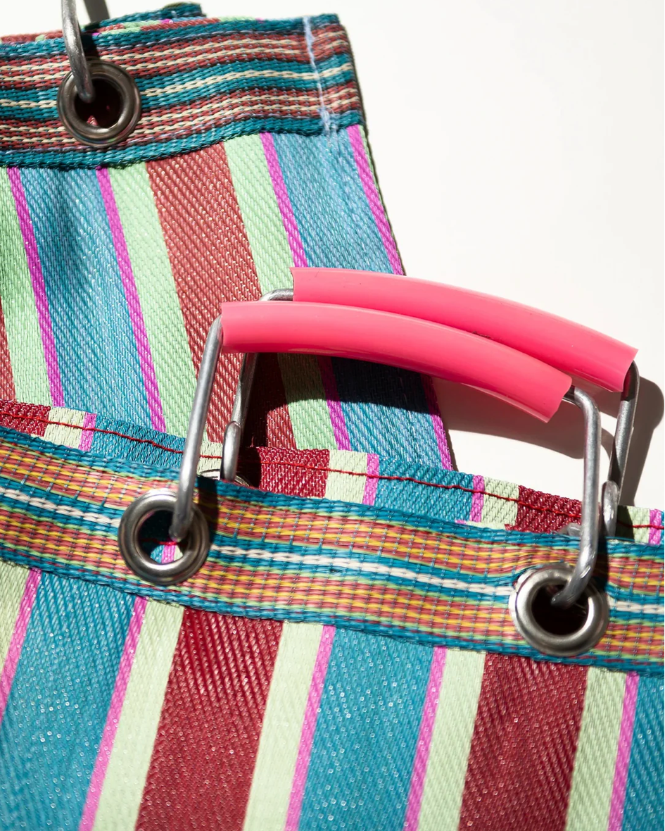 RECYCLED PLASTIC STRIPE BAG / Wide Puebco