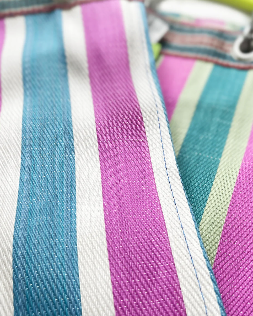 RECYCLED PLASTIC STRIPE BAG / Wide Puebco