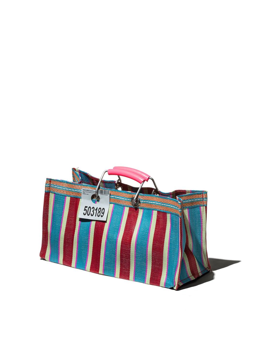 RECYCLED PLASTIC STRIPE BAG / Wide Puebco