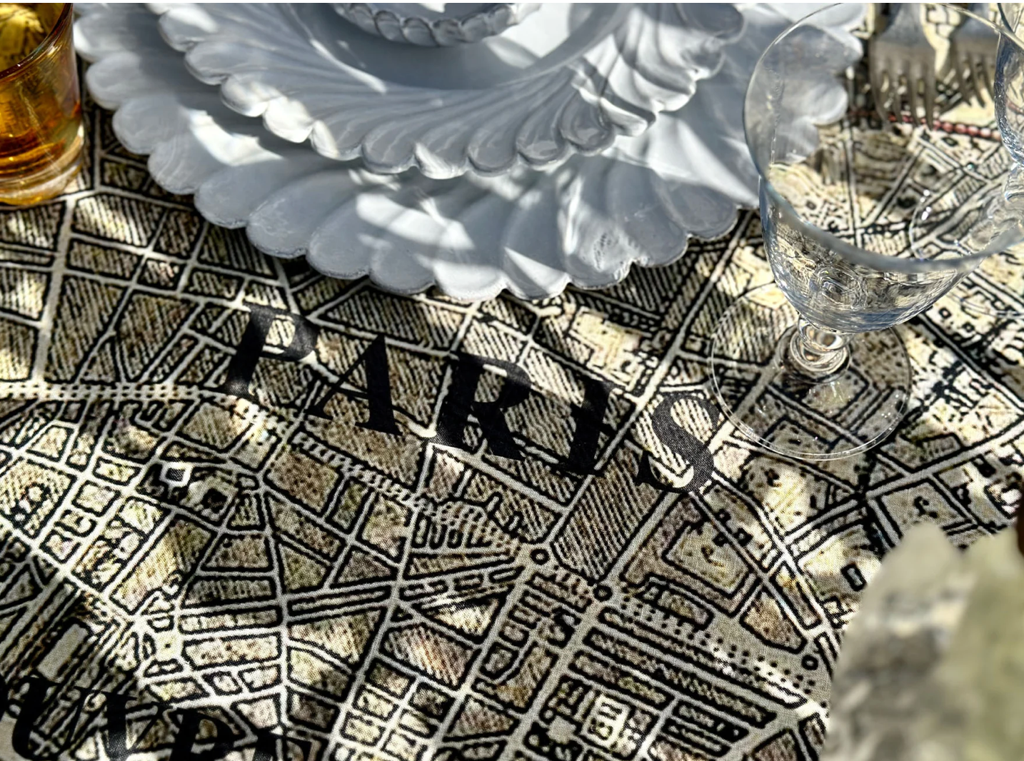 Nappe en lin "Paris map" John Derian x S&B