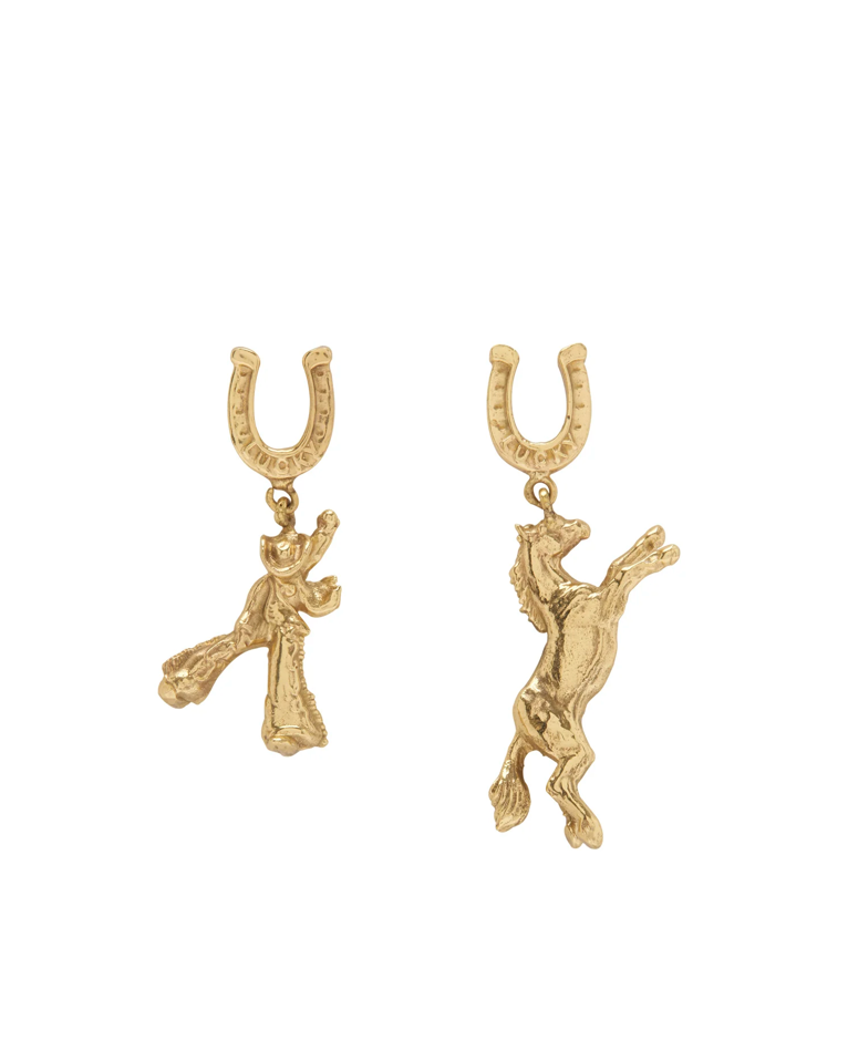 Alémais Django horse & cowboy earrings