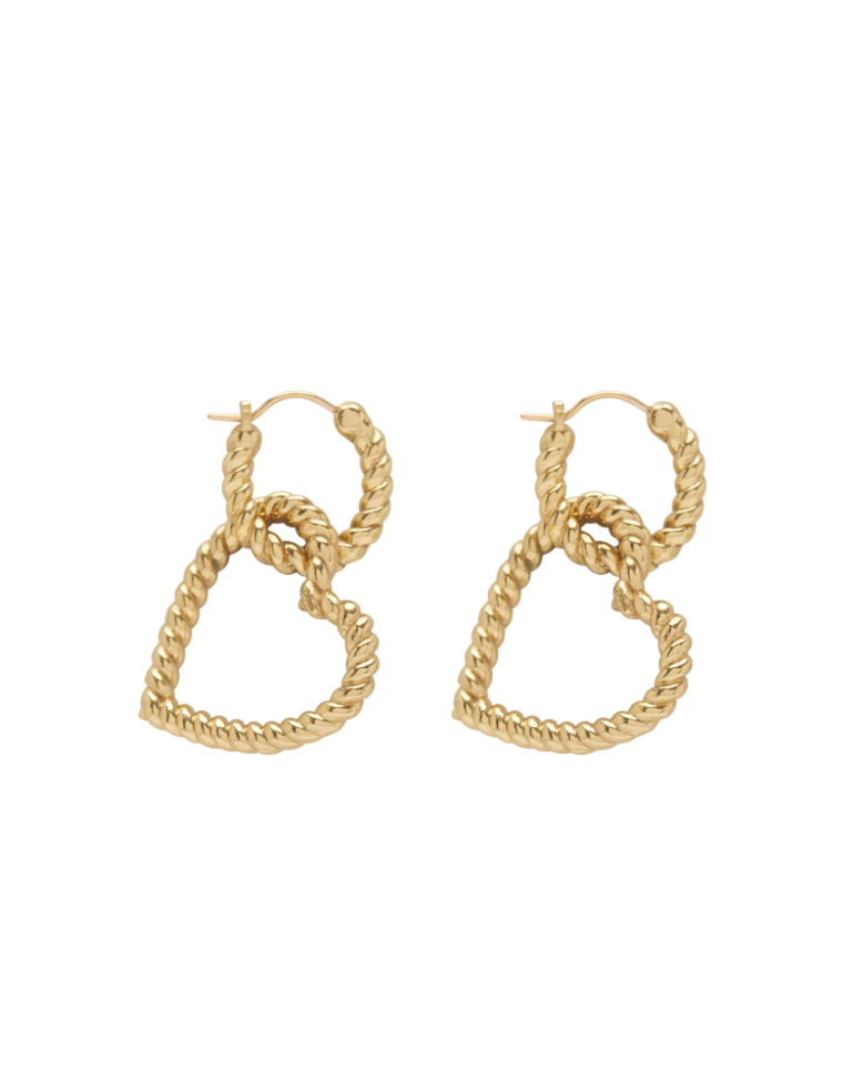 Alémais Django Rope Heart Hoop Earrings