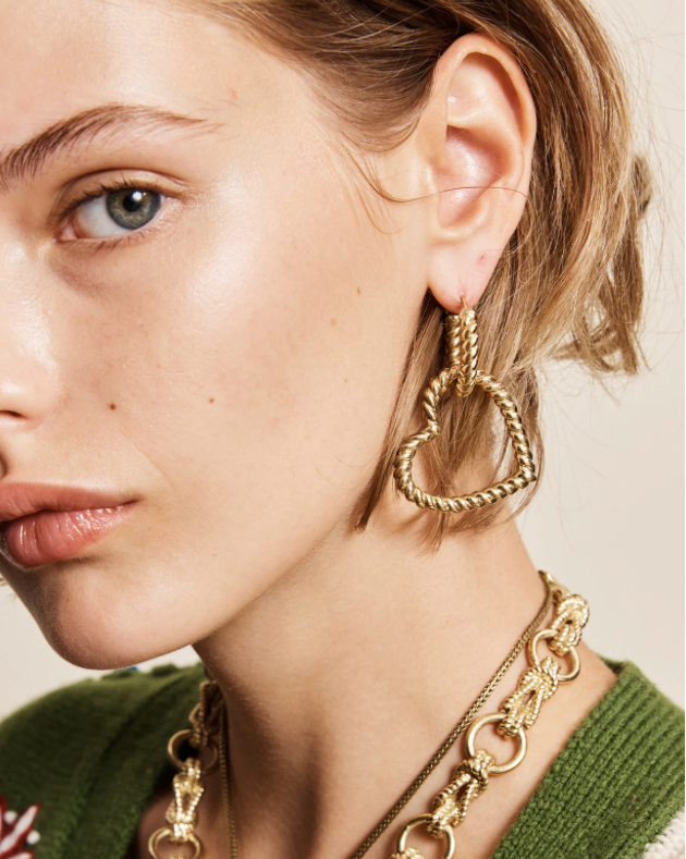 Alémais Django Rope Heart Hoop Earrings