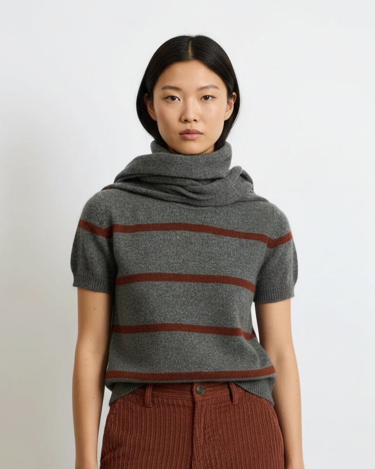 Alexandra Golovanoff –  T-shirt rayé Mini André gris