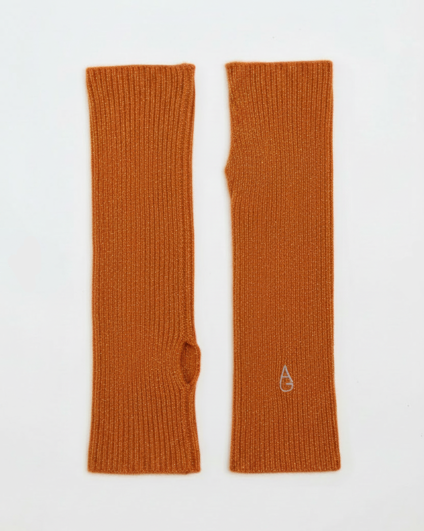 Alexandra Golovanoff – Mitaines longues cachemire Mandarine