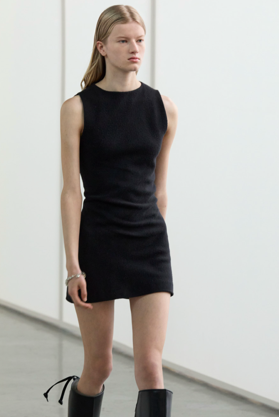 RIER - Mini Dress Fleece charbon