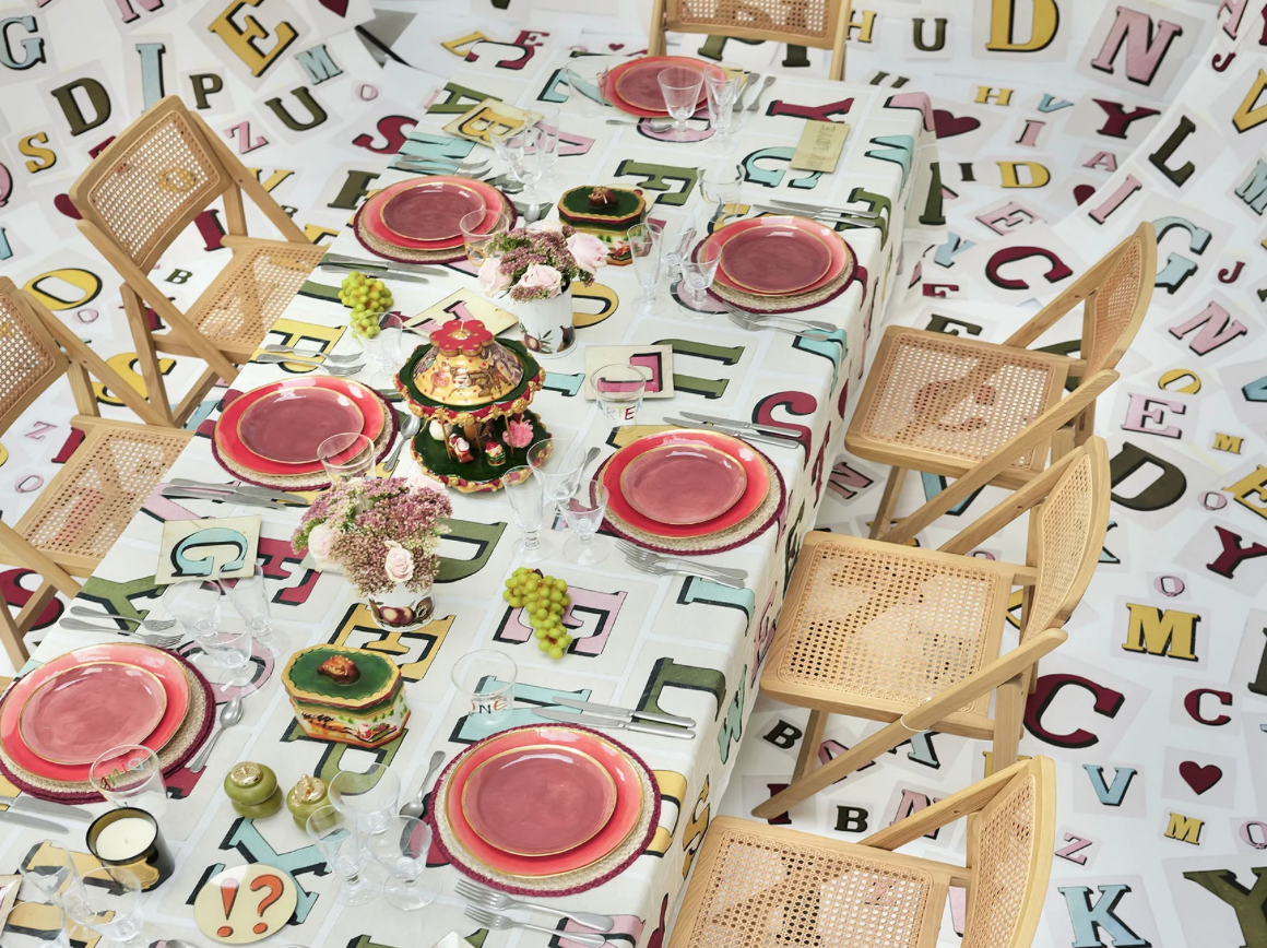 Summerill & bishop x John Derian nappe en lin Alphabet