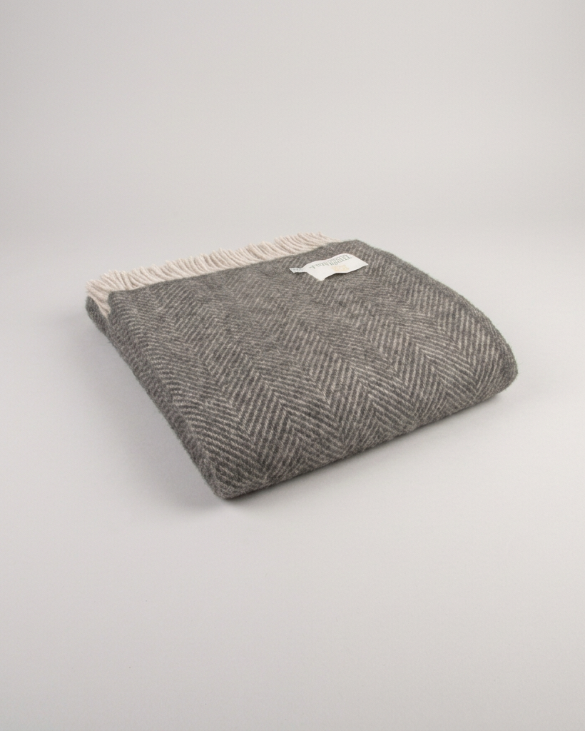 Tweedmill - Plaid Herringbone Charcoal/silver