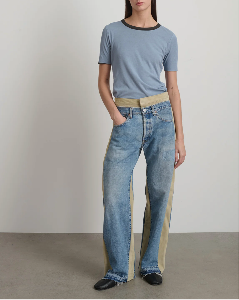 Double Waistband Rework Vintage Indigo / Suede bsides