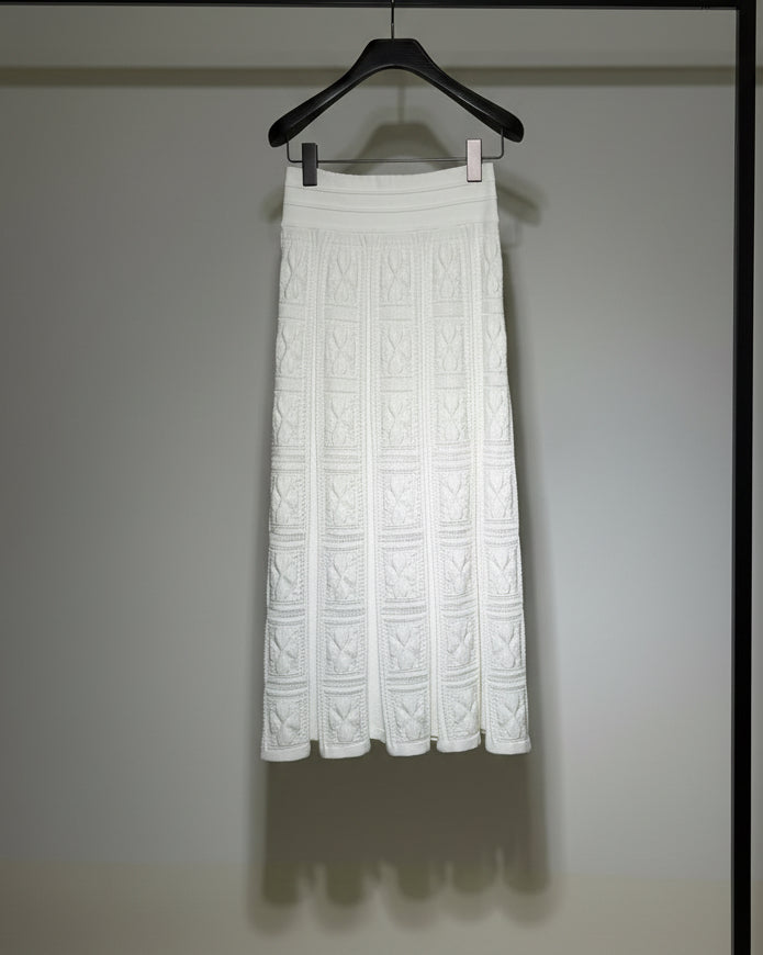 jupe longue maille trèfle Molli