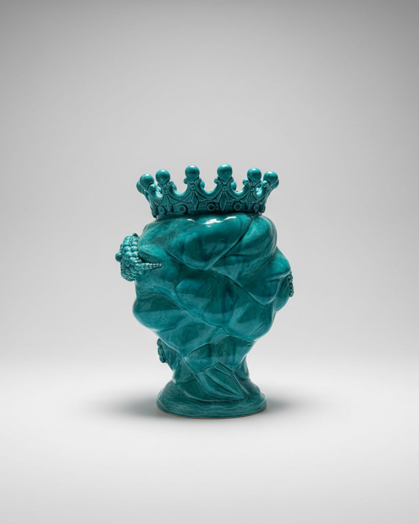 Vase Sicilien tête de Maure Donna - Verde chiaro
