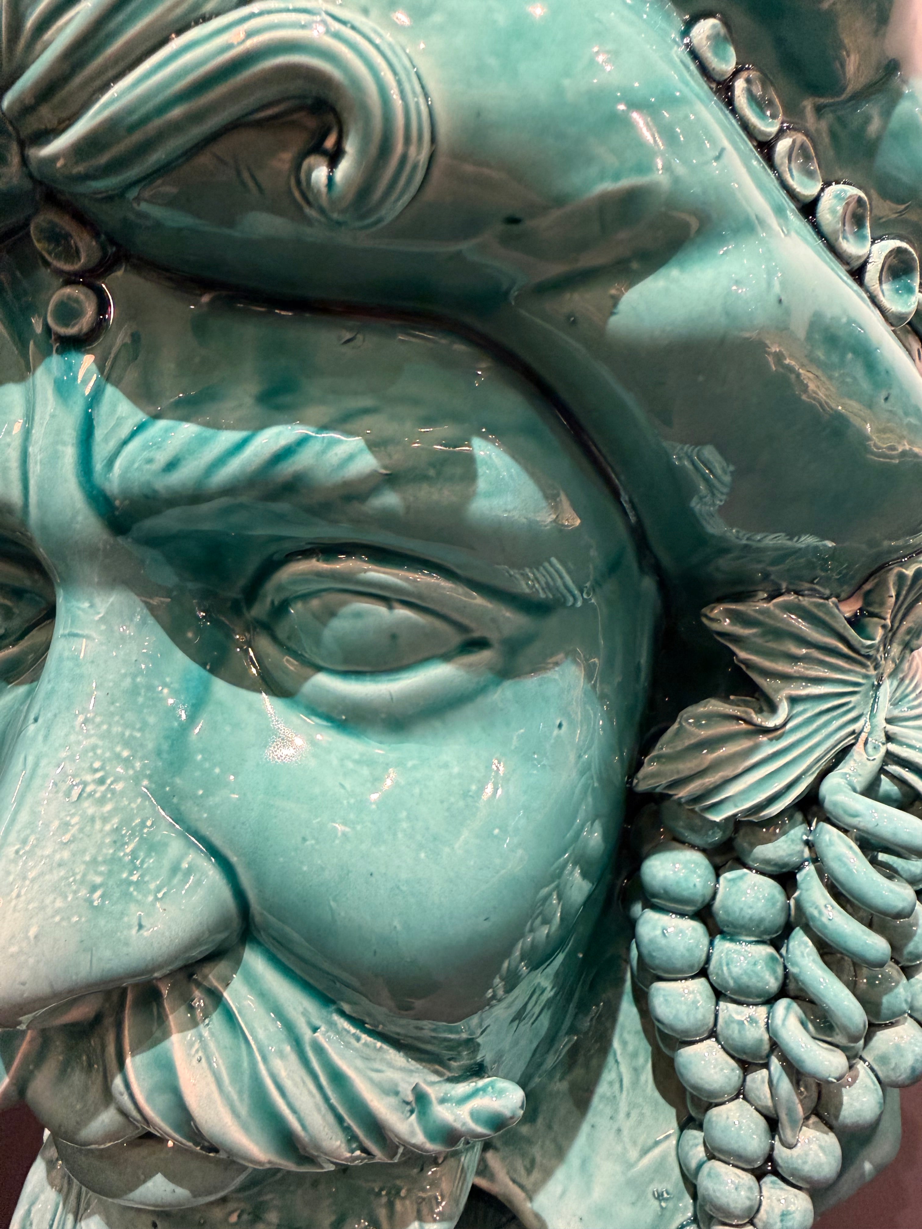 Vase Sicilien tête de Maure Uomo - Verde chiaro