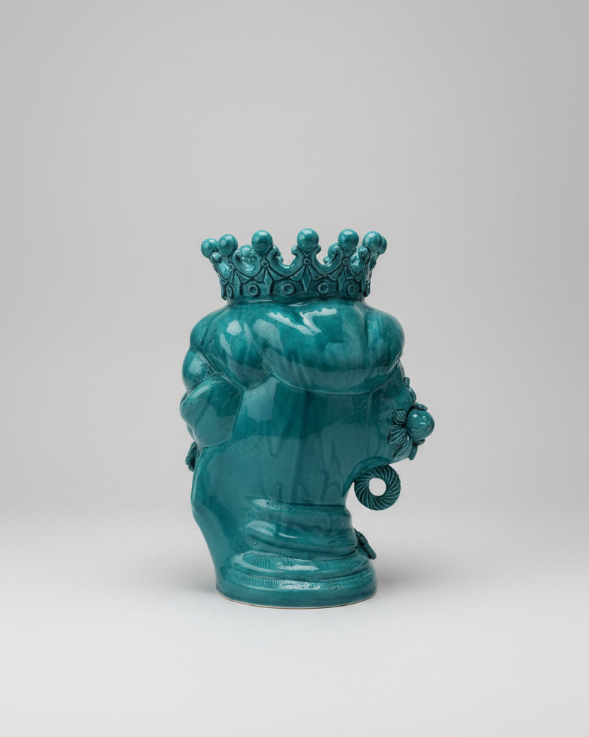 Vase Sicilien tête de Maure Uomo - Verde chiaro