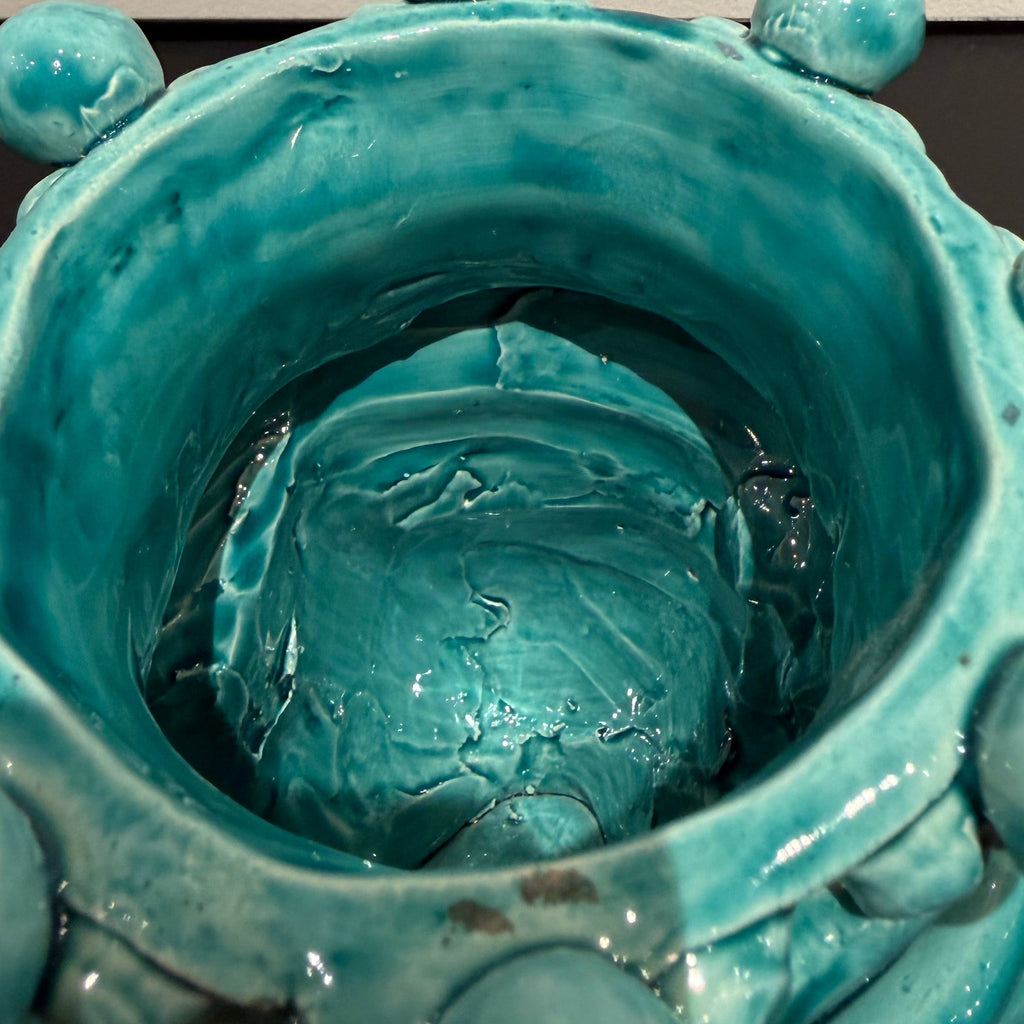 Vase Sicilien tête de Maure Uomo Pannegio- Verde chiaro