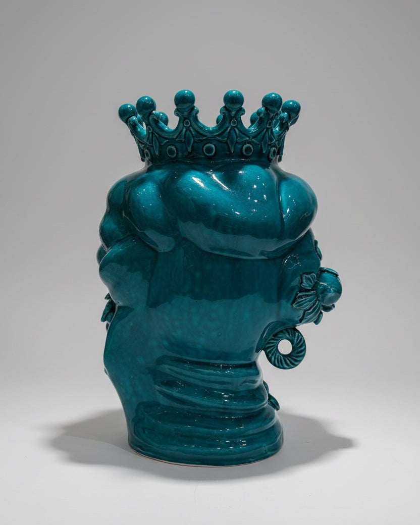 Vase Sicilien tête de Maure Uomo - Verde