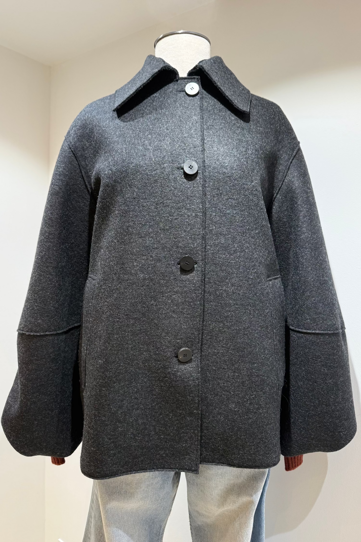 Veste manches ' Puff ' Anthracite