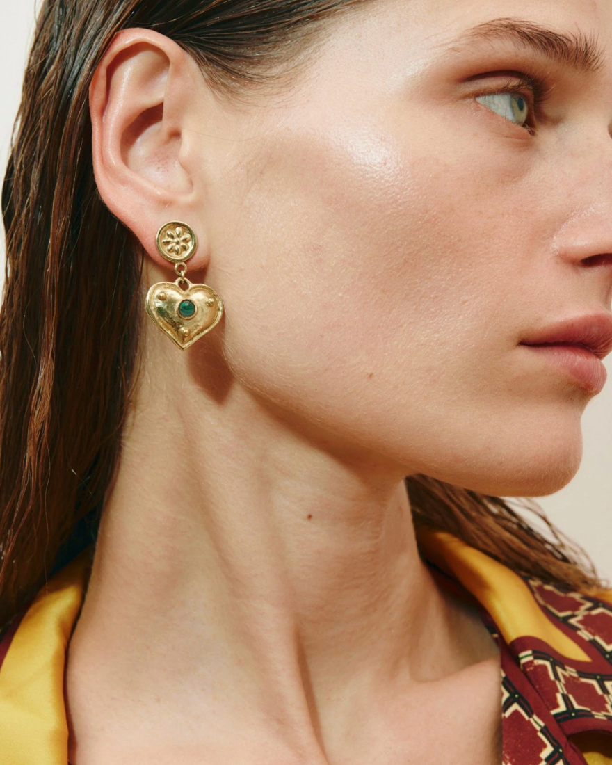Jem Heart Drop Earrings Alémais